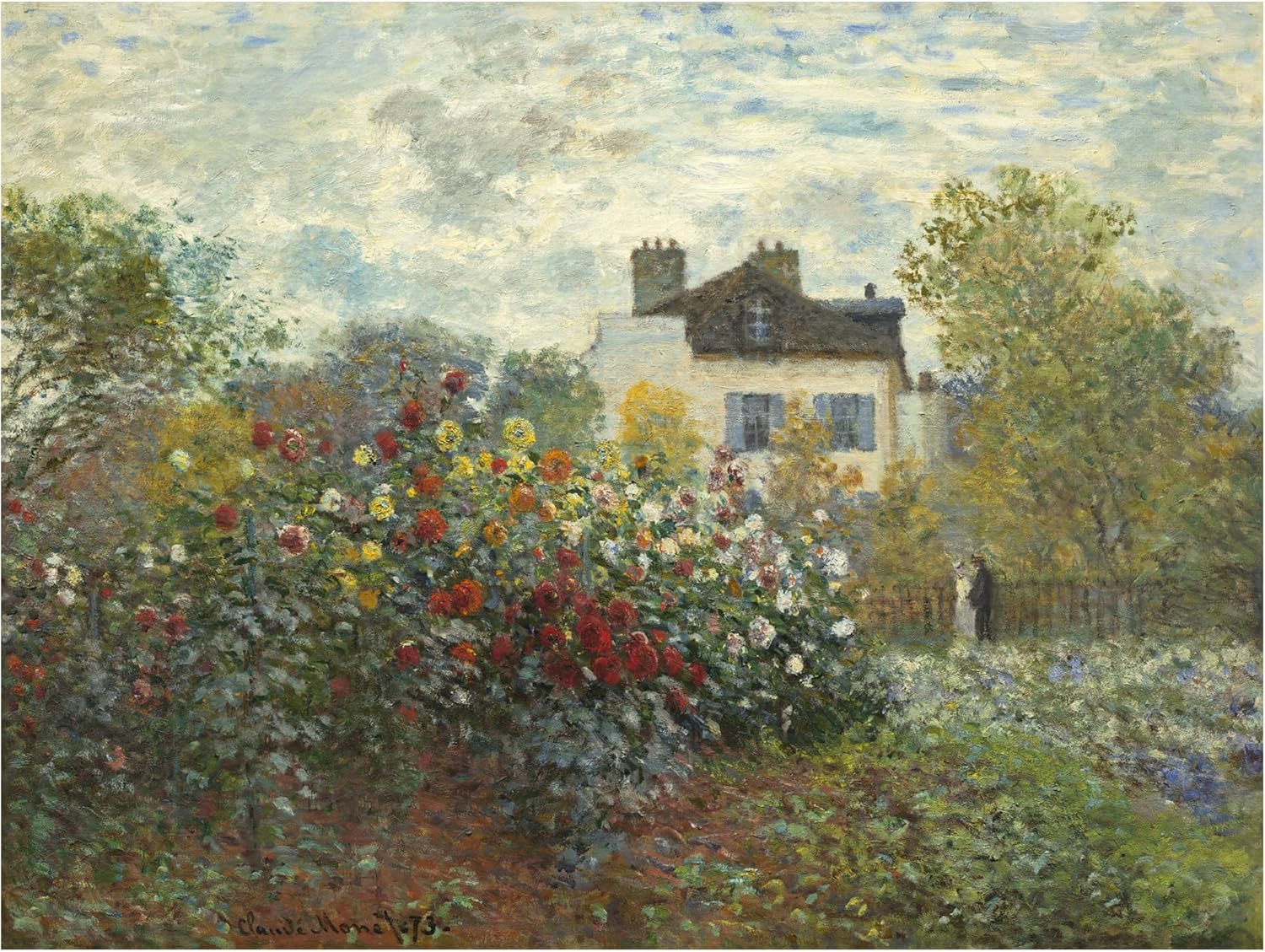 Canvas Wall Art - Claude Monet 'The Artist's Garden In Argenteuil' Wall Art for Living Room, Bedroom, or Office Décor by Trademark Fine Art