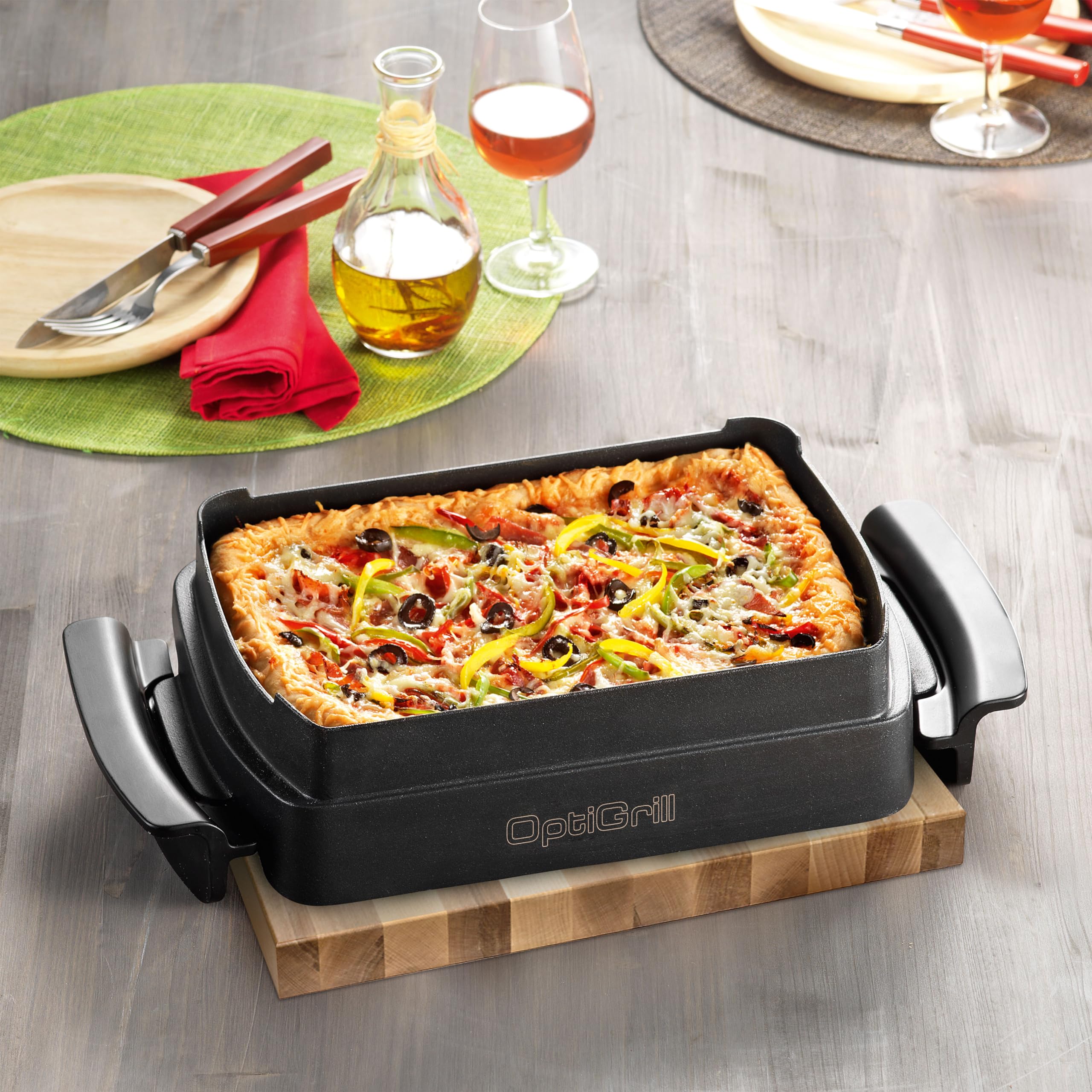 Tefal OptiGrill Zubehör Backschale, kompatibel mit OptiGrill 2-in-1, OptiGrill mit Backofen-Funktion erweitern, antihaftbeschichteter Aluminiumdruckguss, Schwarz, XA732810