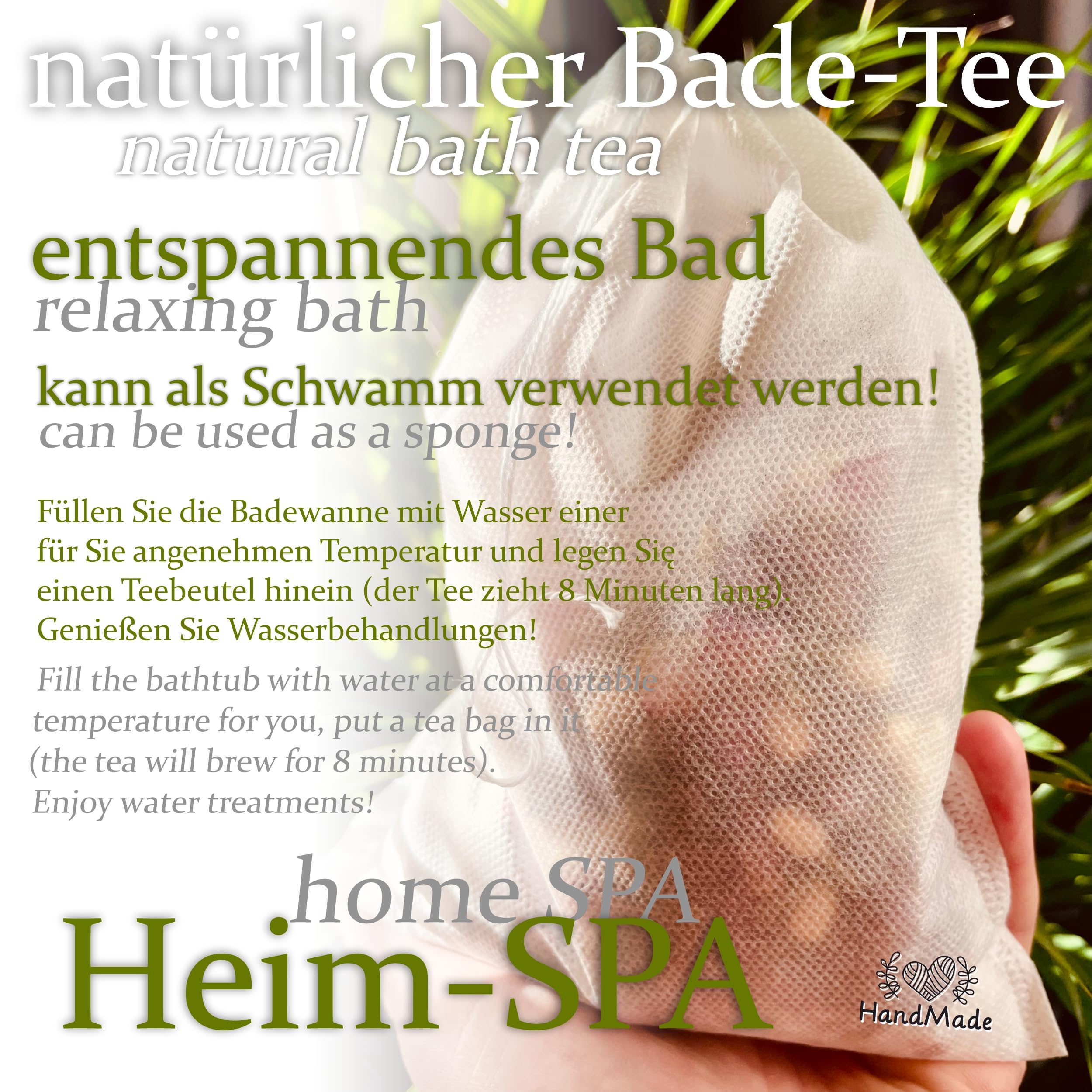 BADETEE Natürlicher Handgefertigt Bade-Tee | Aromatherapie, natürlichen Inhaltsstoffen | Himalayasalz, ätherischen Ölen, Kräutern – Hautpflege, Entspannung, Wellness-Bad (Set 3x)