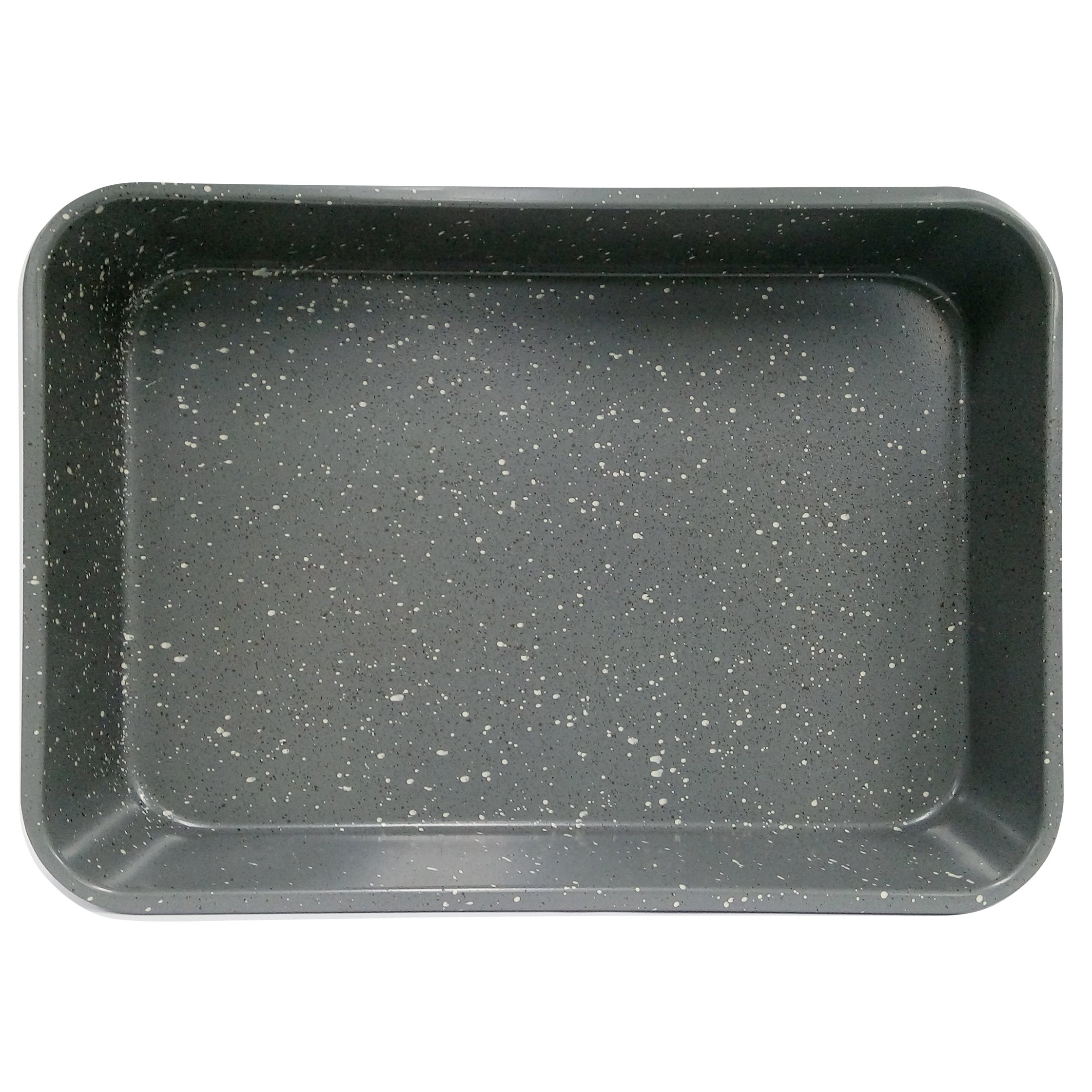 casaWare Grande Lasagna/Asador Sartén 45,7 x 30,5 x 7,6 cm, extra grande, revestimiento de cerámica antiadherente (granito plateado)