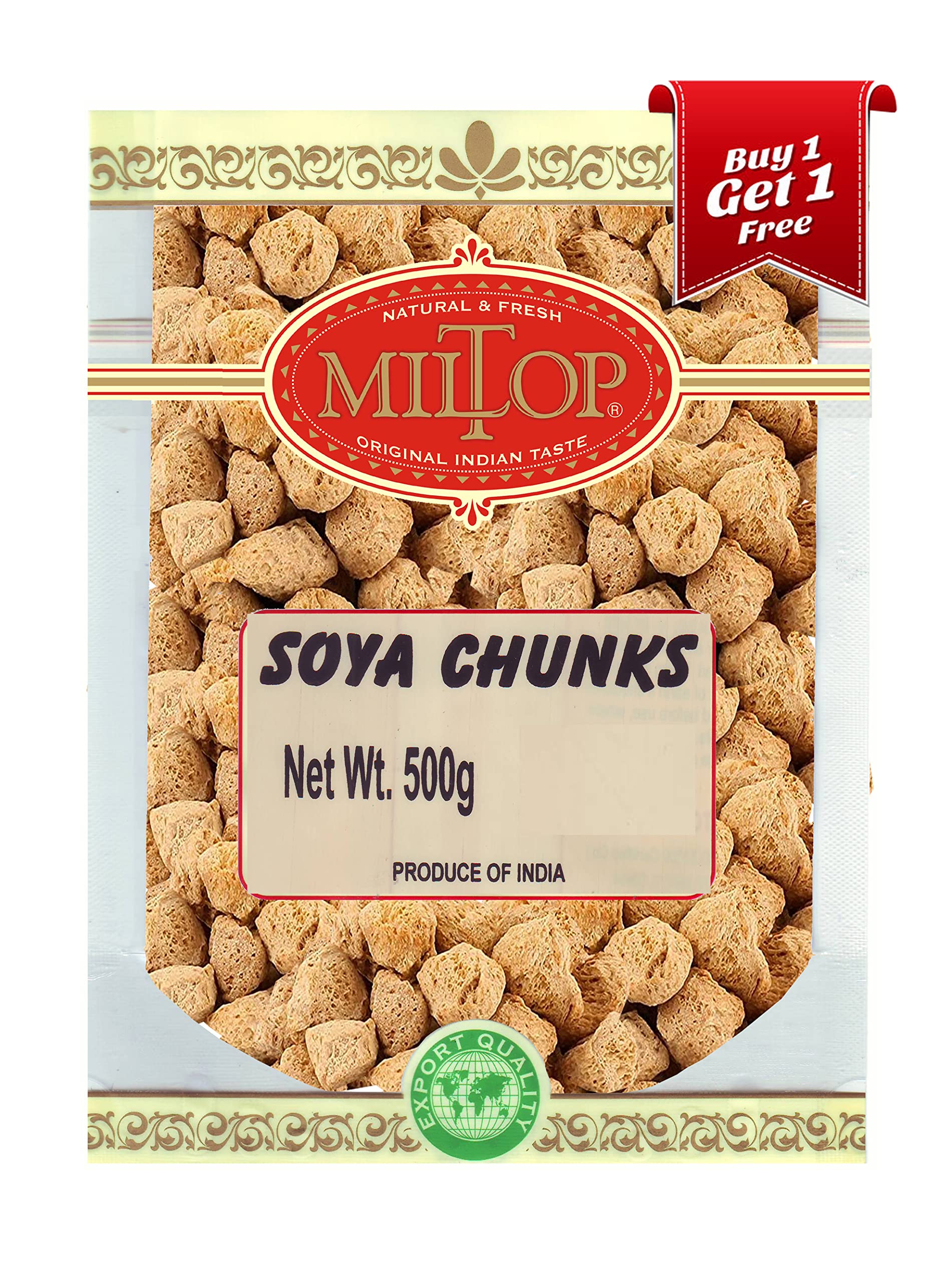 Miltop SOYA Chunks SOYA Wadi, 500gm (Buy 1 Get 1)