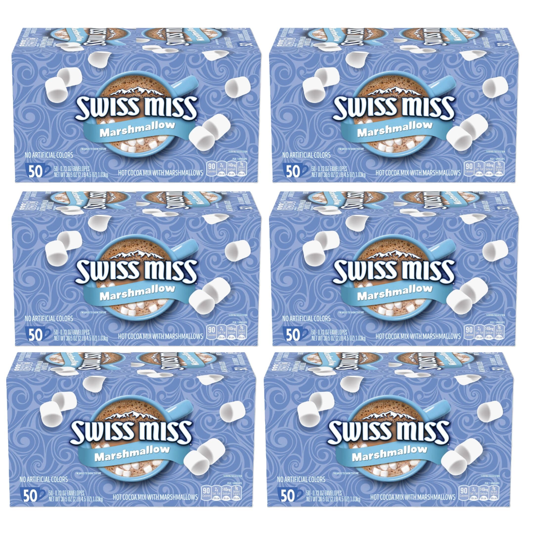 Chocolate Hot Cocoa Mix With Marshmallows, 50 Count Hot Cocoa Packets, 0.73 oz each Packets, Miss Hot Chocolate