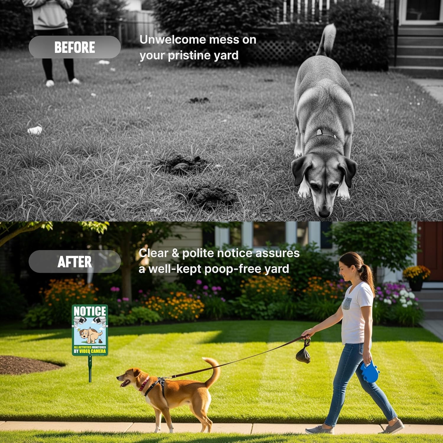 SmartSign 10 x 7 inch “Notice - All Activities Monitored by Video Camera” LawnPuppy Yard Sign with 18 inch Stake, 40 mil Laminated Rustproof Aluminum, Multicolor, Set of 1
