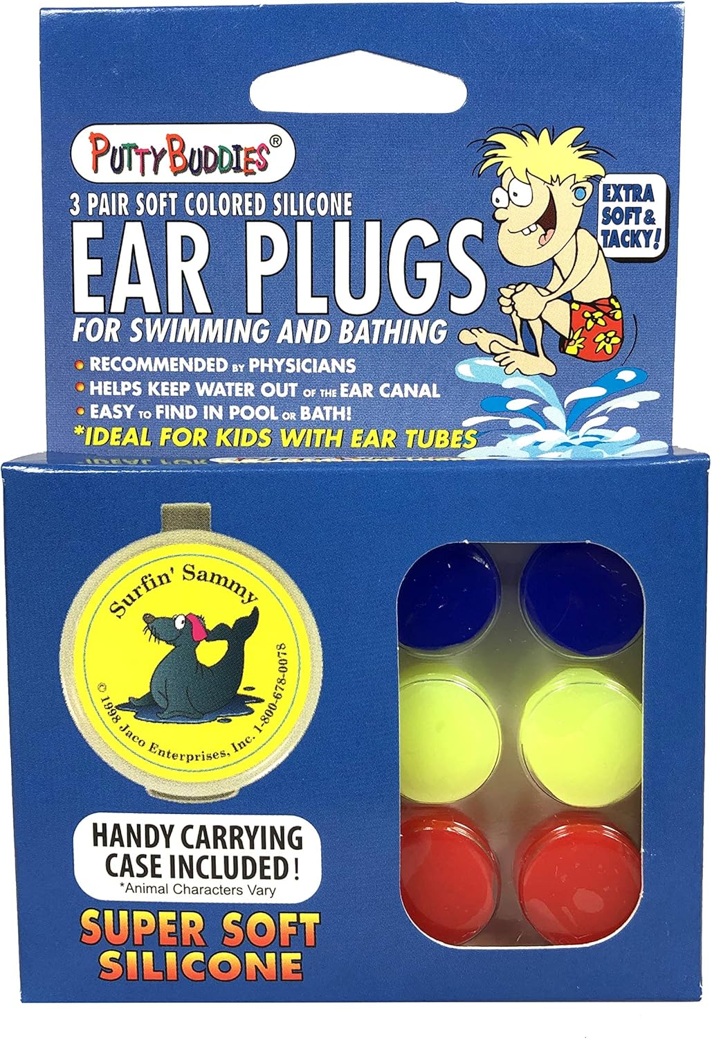 Putty Buddies Original Swimming Earplugs 3-Pair Pack (Purple/Teal/Magenta) : Sports & Outdoors