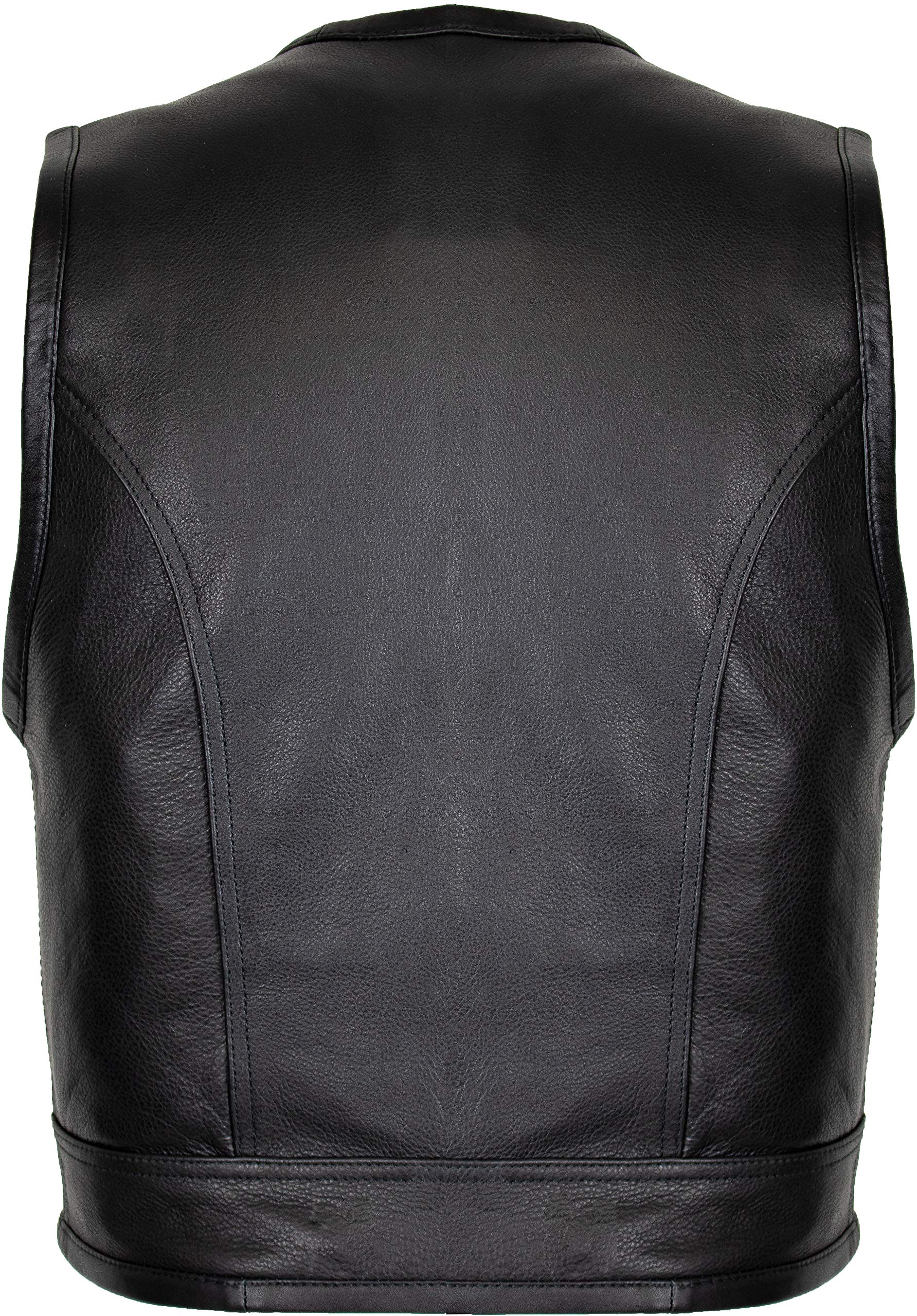 Gilet da biker in pelle con chiusura lampo.