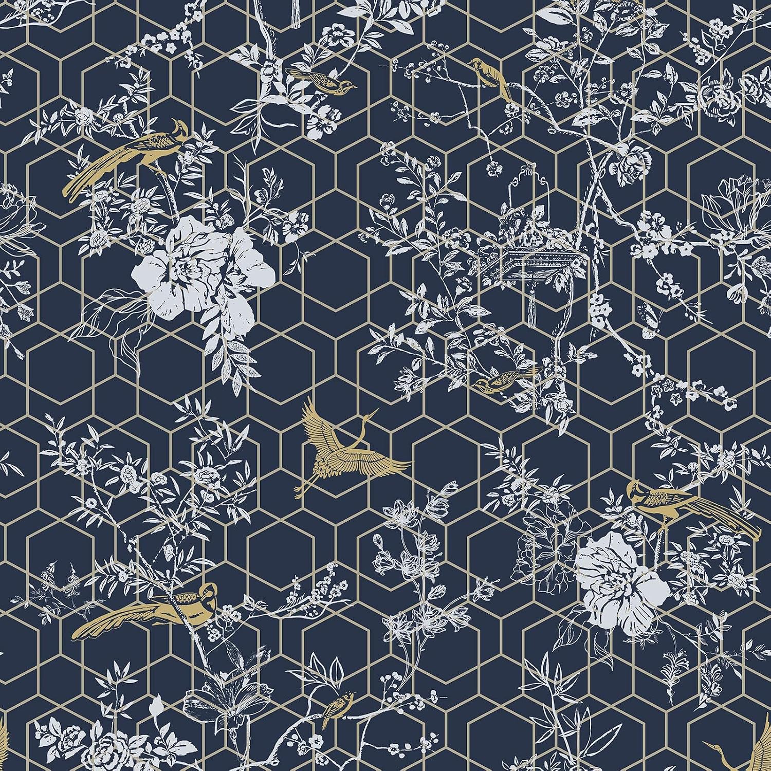 Muriva Lipsy Himara Wallpaper Blue/Gold 144070