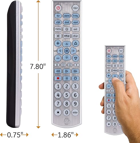 Miniatura 4 de GE Control remoto universal retroiluminado con botón grande para Samsung, Vizio, Lg, Sony, Sharp, Roku, Apple TV, TCL, Panasonic, Smart TV,
