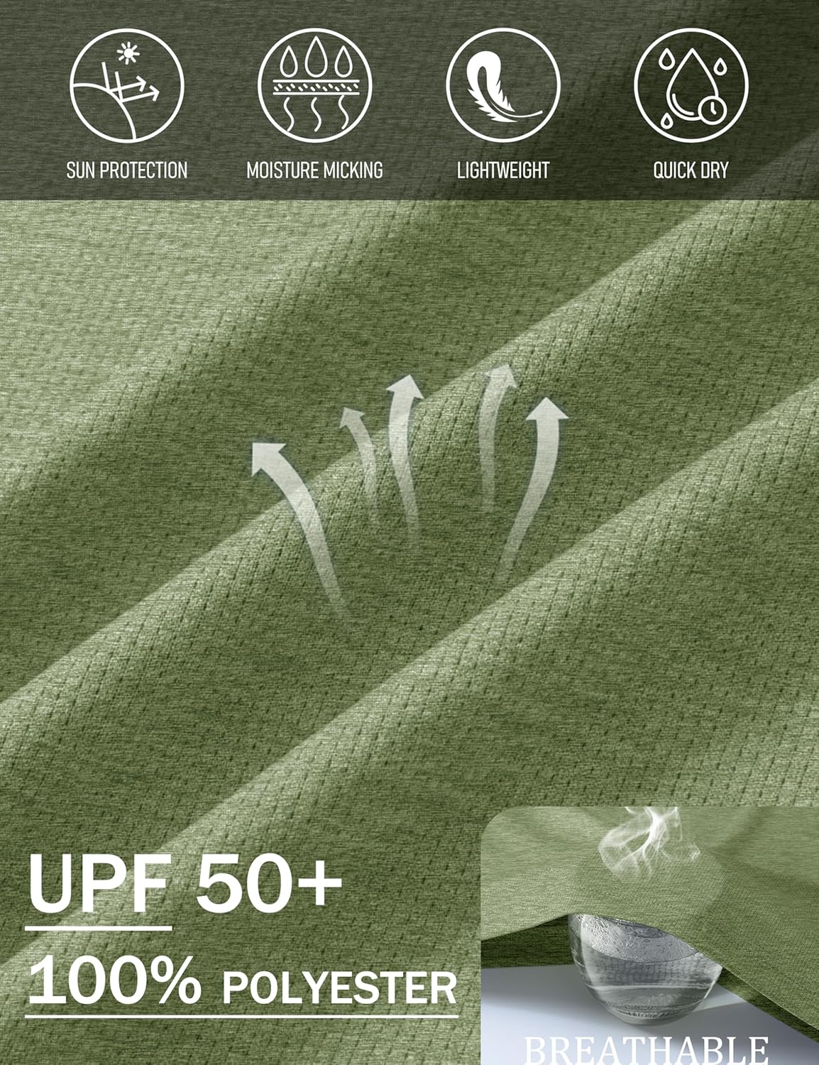 MAGCOMSEN Men's Long Sleeve Shirts UPF 50+ Sun Protection Dry Fit Shirts Athletic Fishing Hiking Workout Rash Guard - Image 4