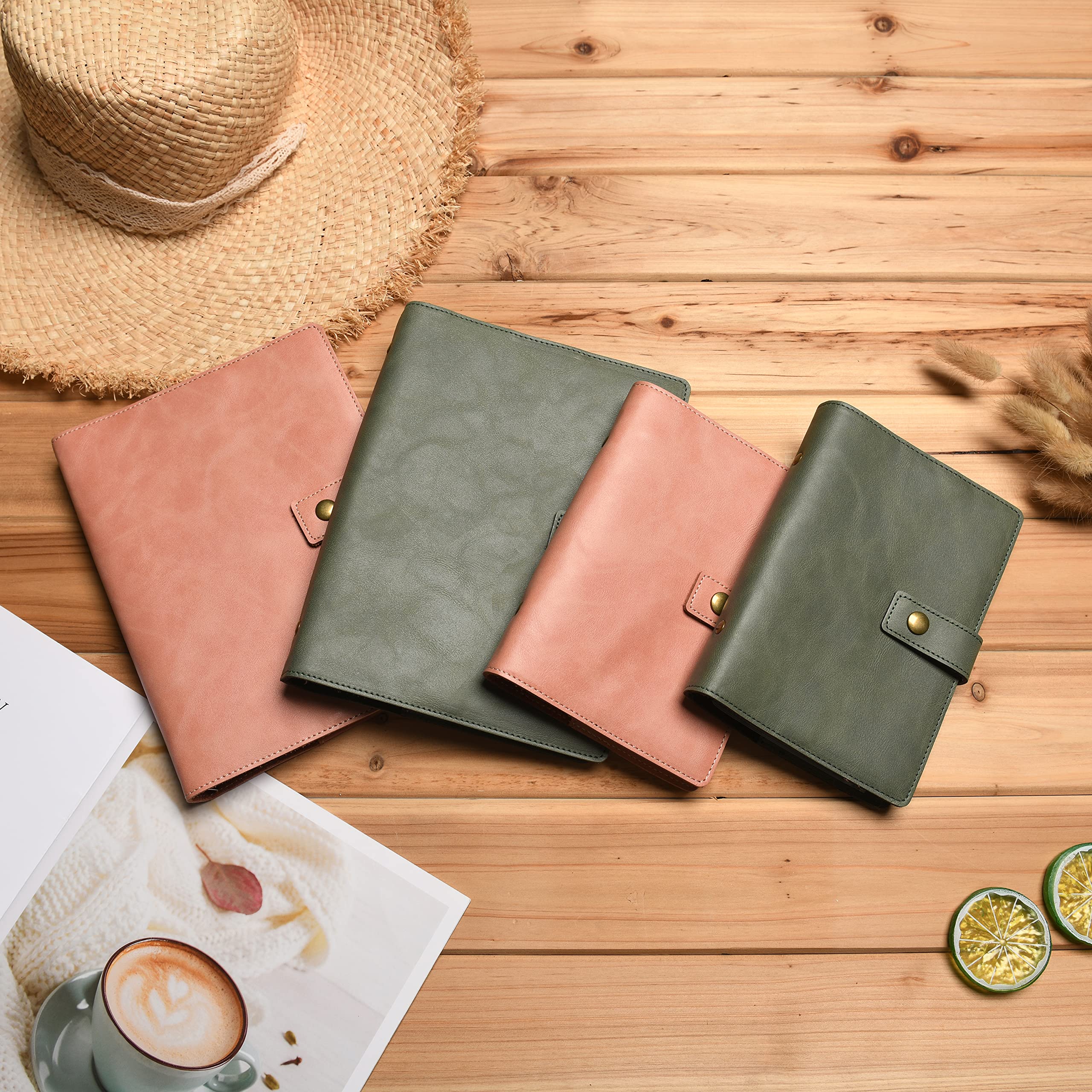 WONDERPOOL Leather Diary Refillable Notebook Spiral Journal Binder Portfolio - Image 4