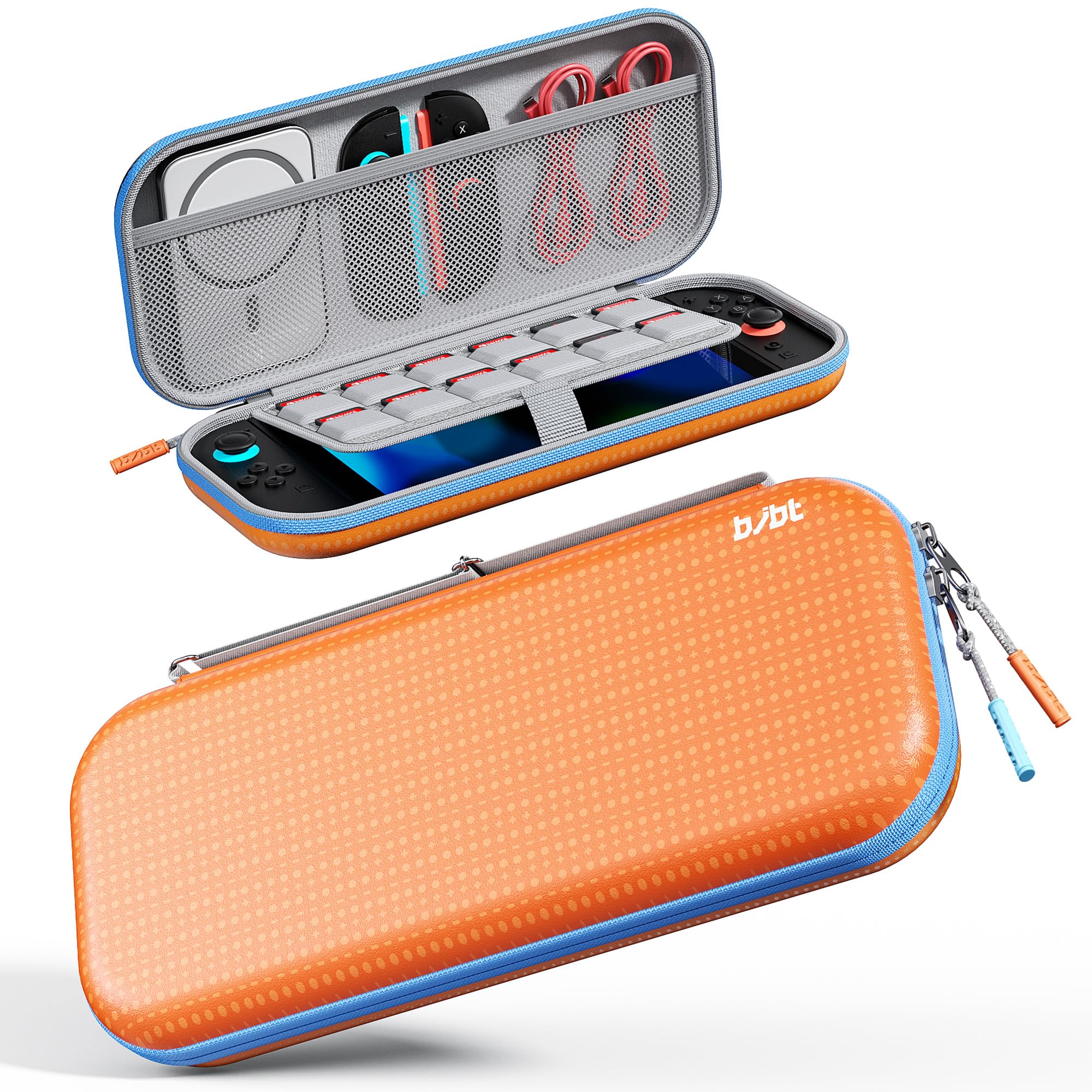 Switch 2 Hard Carrying Case BJBT Orange Shockproof 12 Game Card Slots 2025