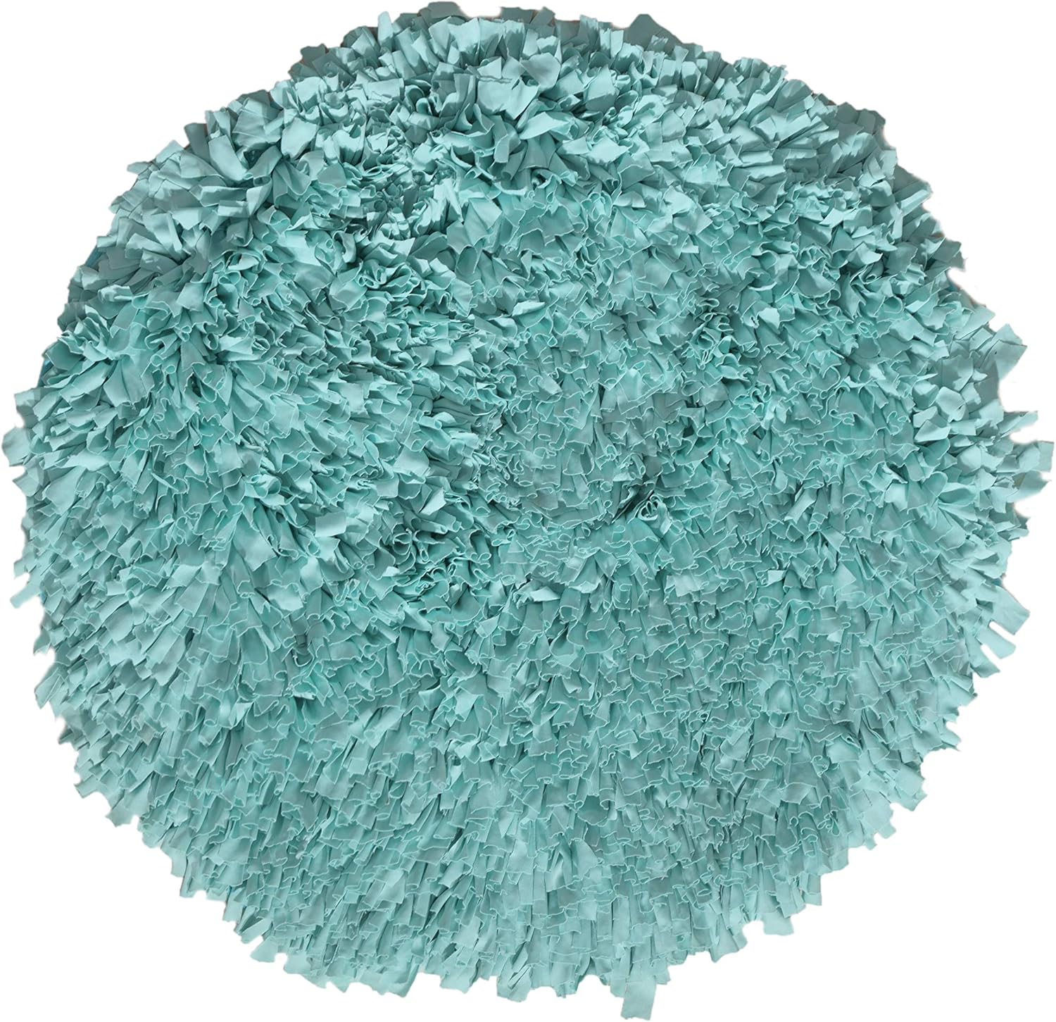 Home Weavers Bella Jersey Shaggy Rug – Soft Foldable 3' Round Aqua Rug for Dorm Rooms, Apartments, or Bedrooms – Cozy and Easy to Clean