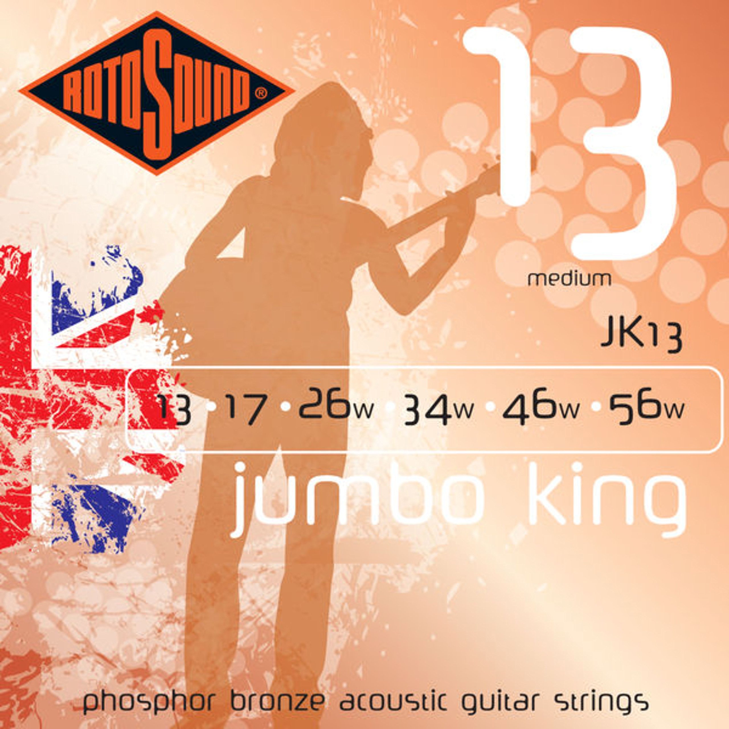 Rotosound Strings for Acoustic Guitar JUMBO KING 6-str. JK13 Medium 13-56