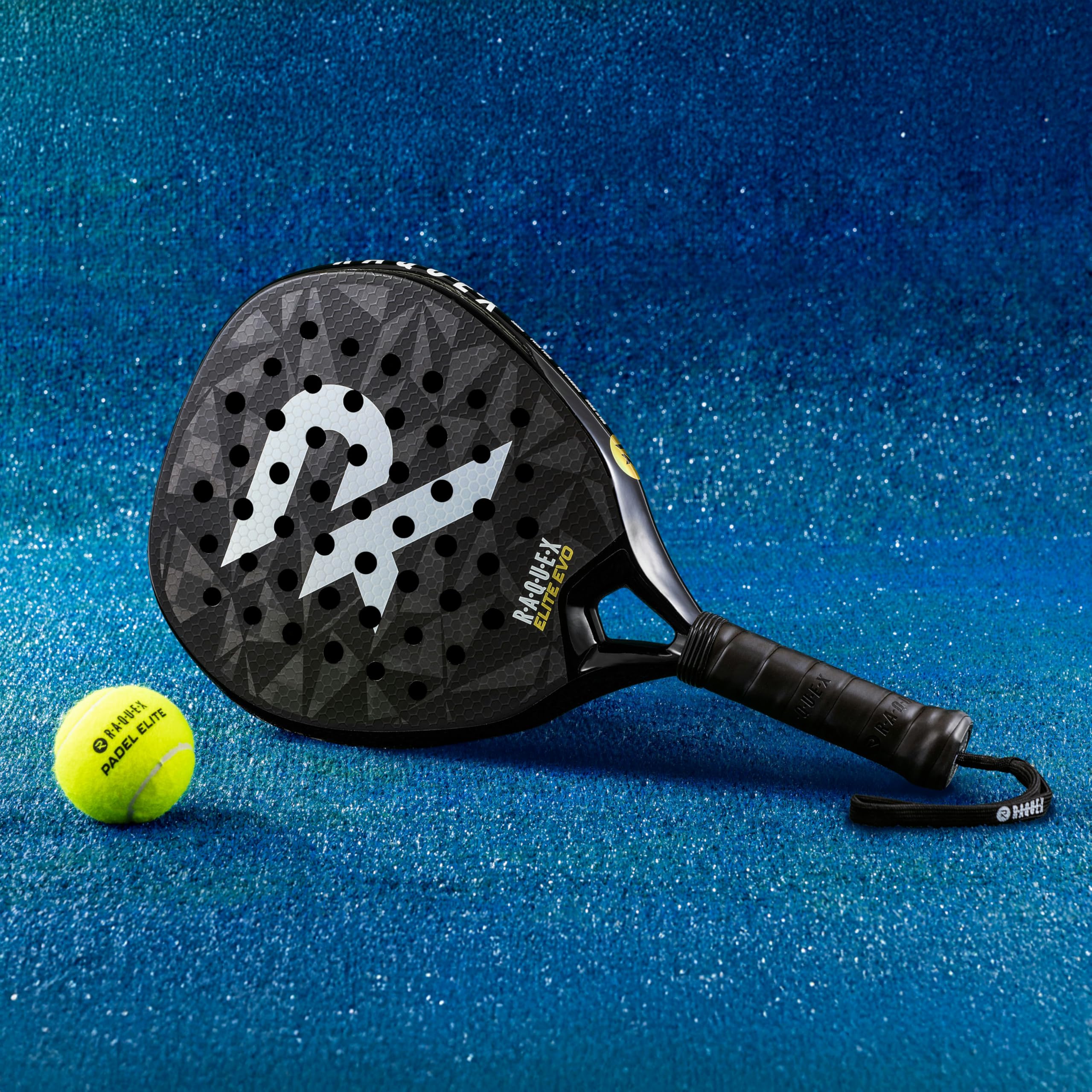 Raquex Elite Padelschläger – Advanced Schläger – 18K Carbon-Rahmen, reaktives ImpactCore EVA 15 Schaumstoff, Diamantform, Twin-Tube-System für Langlebigkeit + Handschlaufe
