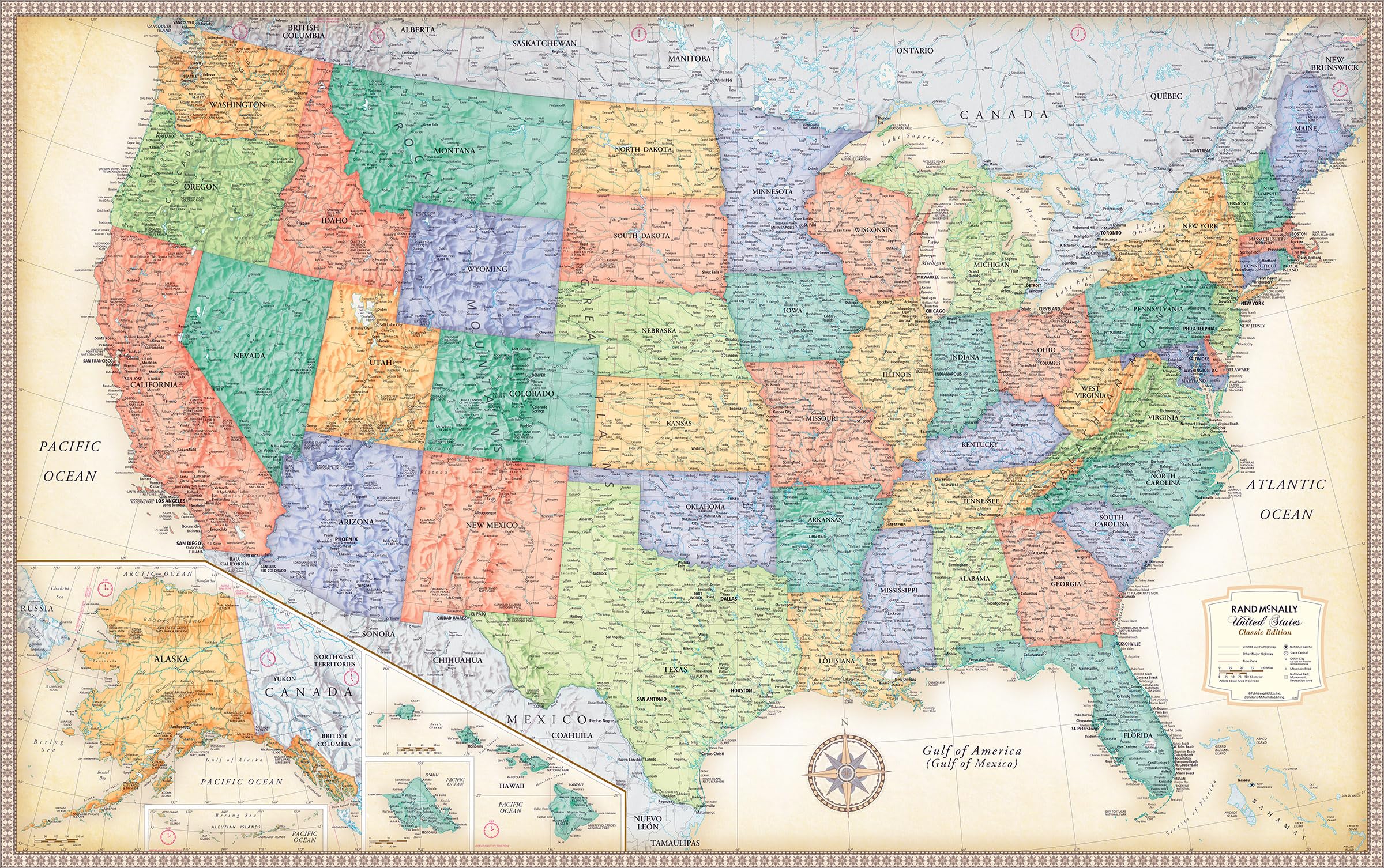 Rand McNally Classic Edition U.S. Wall Map – Paper Rolled