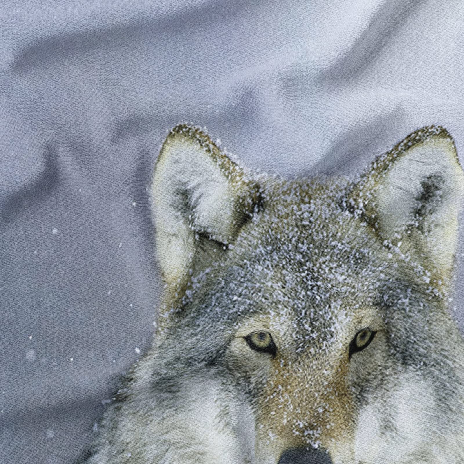 Wolf Pościel z mikrofibry, 220 x 240 cm, poszewka na kołdrę i poduszkę, dla chłopców i młodzieży, miękka i trwała, oddychająca