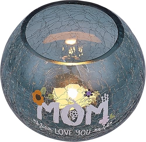 Miniatura 2 de Pavilion Gift Company Mom Love You - Vela redonda de cristal agrietado de 5 pulgadas incluida, 5 pulgadas