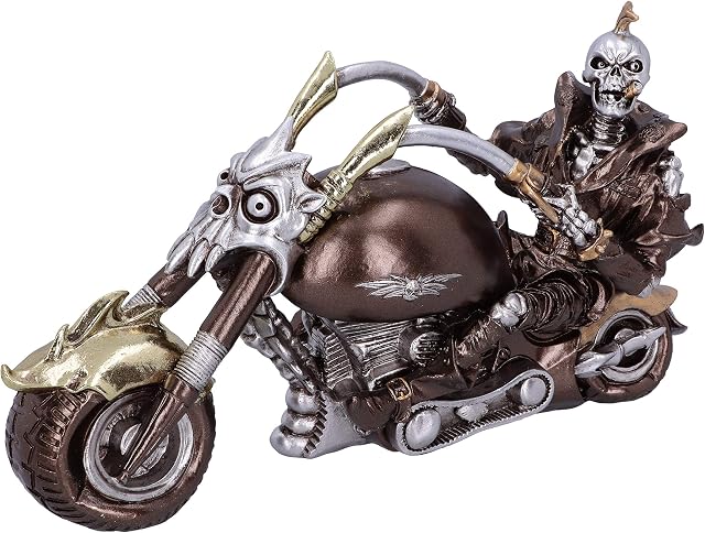 Nemesis Now Wheels of Steel 29cm Steampunk Motorcycle Skeleton Figurine.