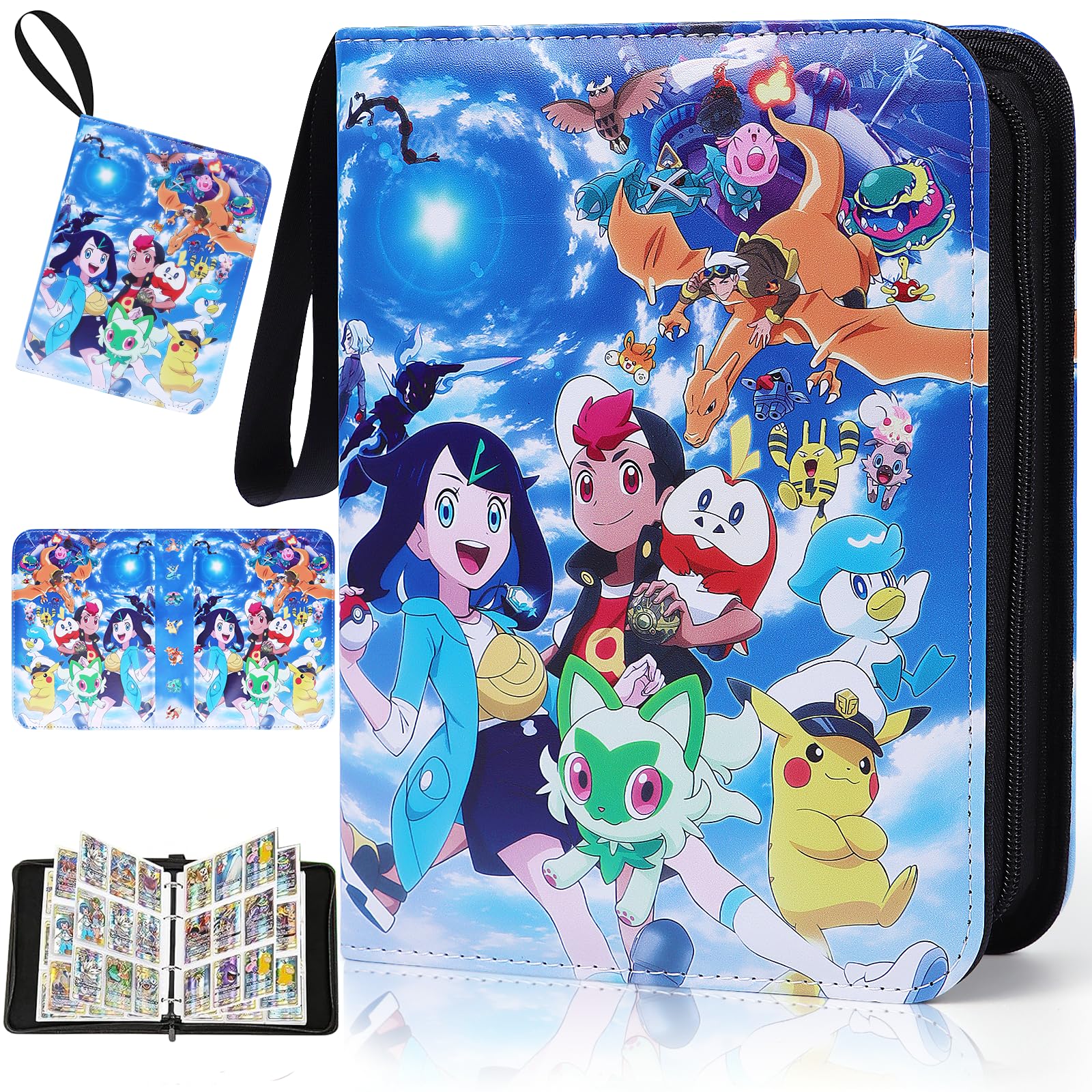 Álbum De Cartas Con 50 Páginas De 9 Bolsillos – Funda De Cuero PU Con Cremallera Y Correa, Capacidad Para 900 Tarjetas Coleccionables, Ideal Para TCG Y Juegos De Mesa