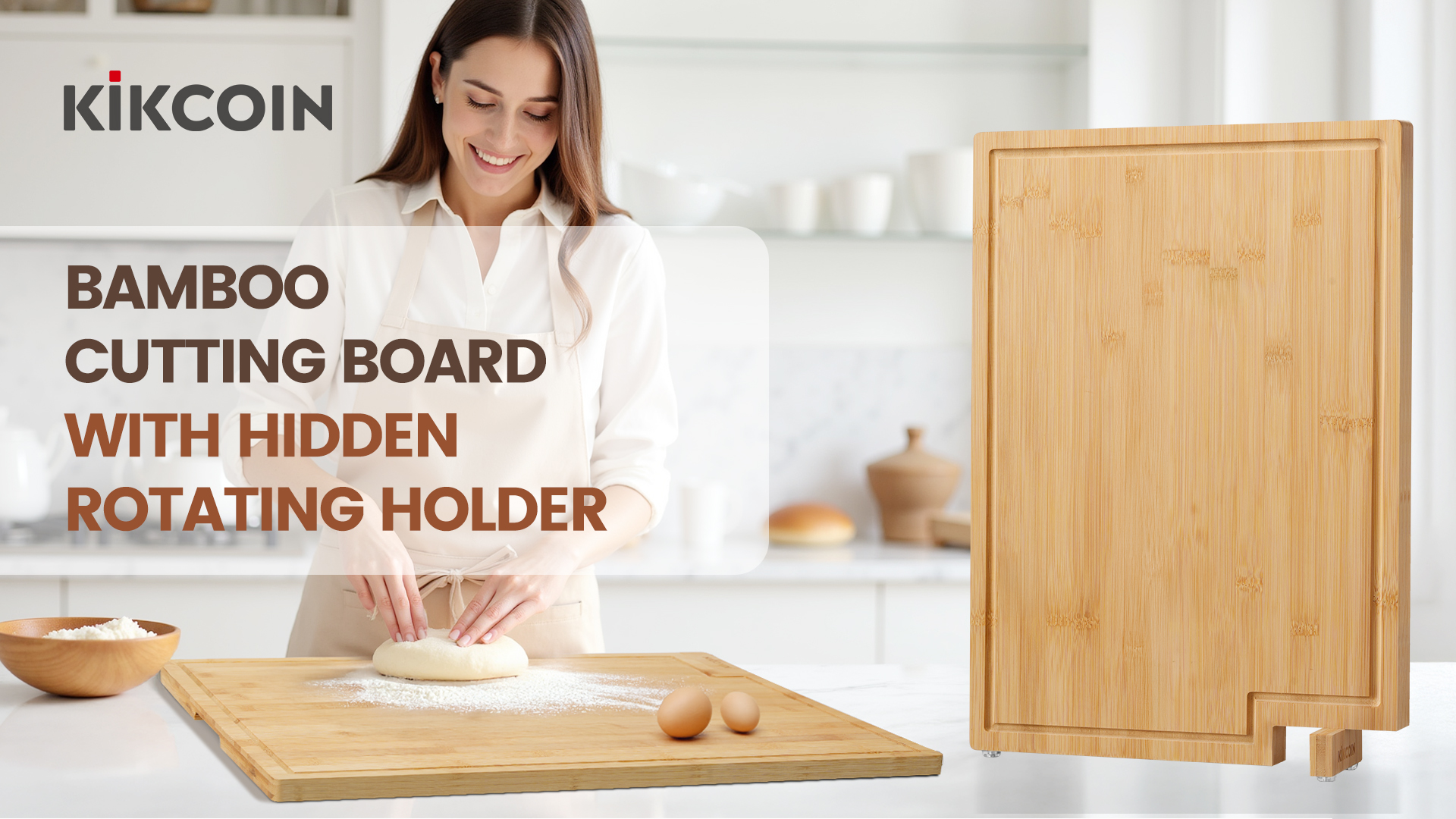 Amazon.com: Kikcoin Bamboo Cutting Boards for Kitchen, Extra Large