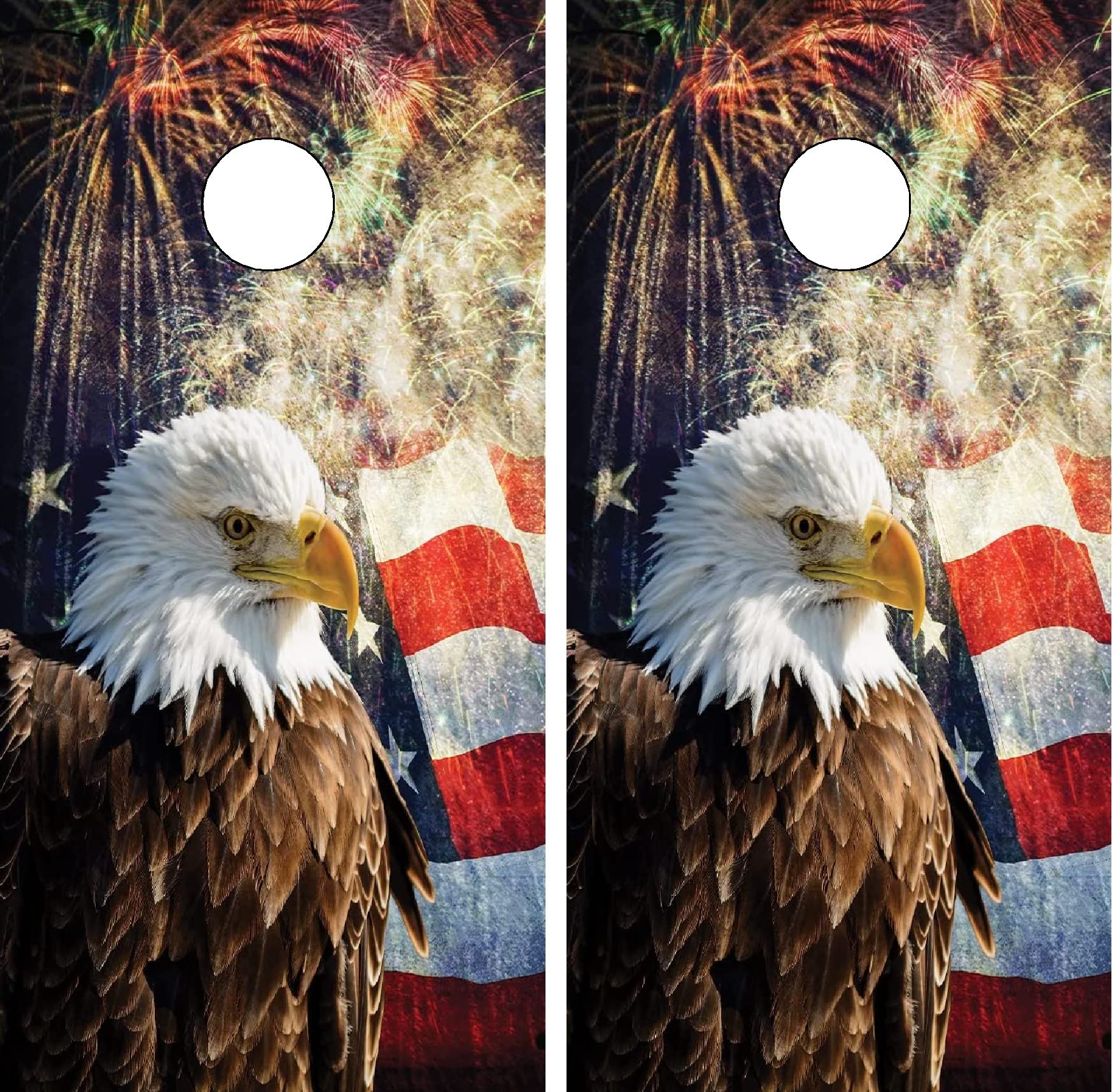 GRAPHIX EXPRESS Cornhole Board Wraps - Cornhole Wraps for Boards - Cornhole Decals for Boards - Cornhole Vinyl Board Wrap - Cornhole Skins for Boards - Cornhole Set - C301 Eagle American Flag