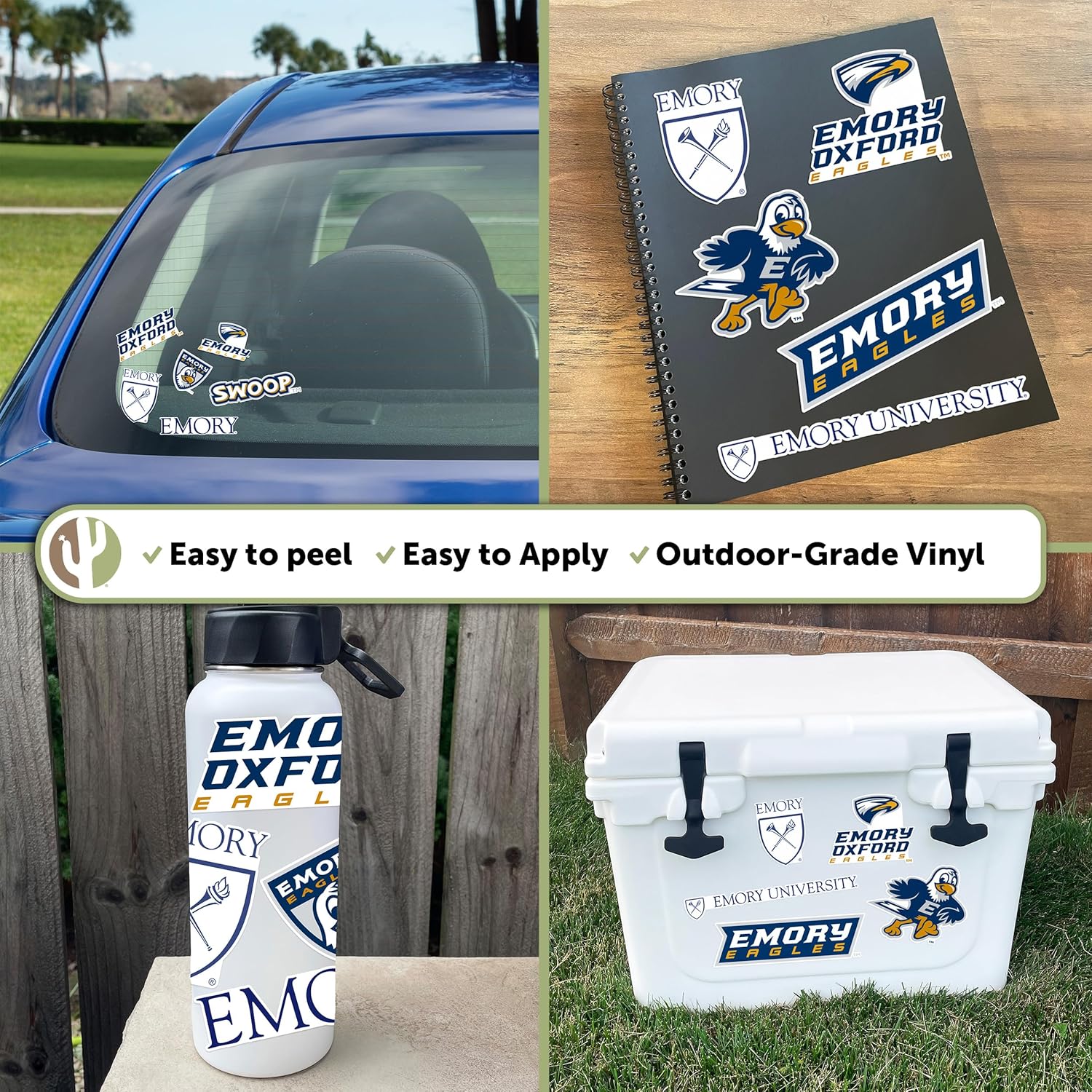 Desert Cactus Emory University Sticker Vinyl Decal Laptop Water Bottle Car Scrapbook Sheet (Type A) - Image 2