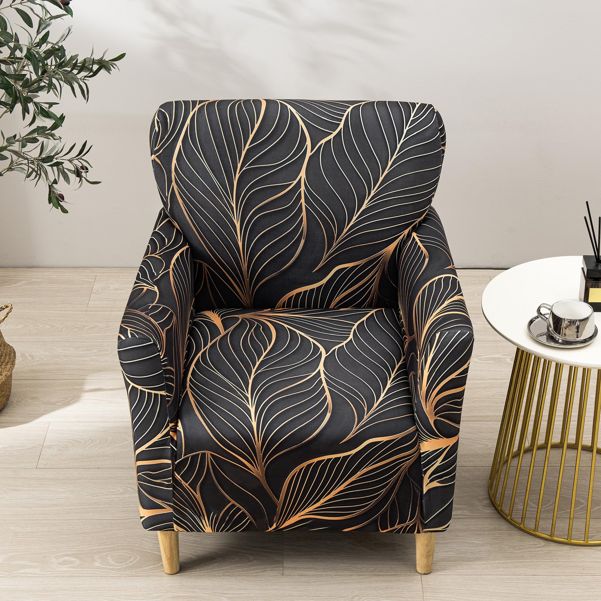LiveGo Stretch Banquet Armchair Slipcover, Knit Chair Covers with Arms - Image 4