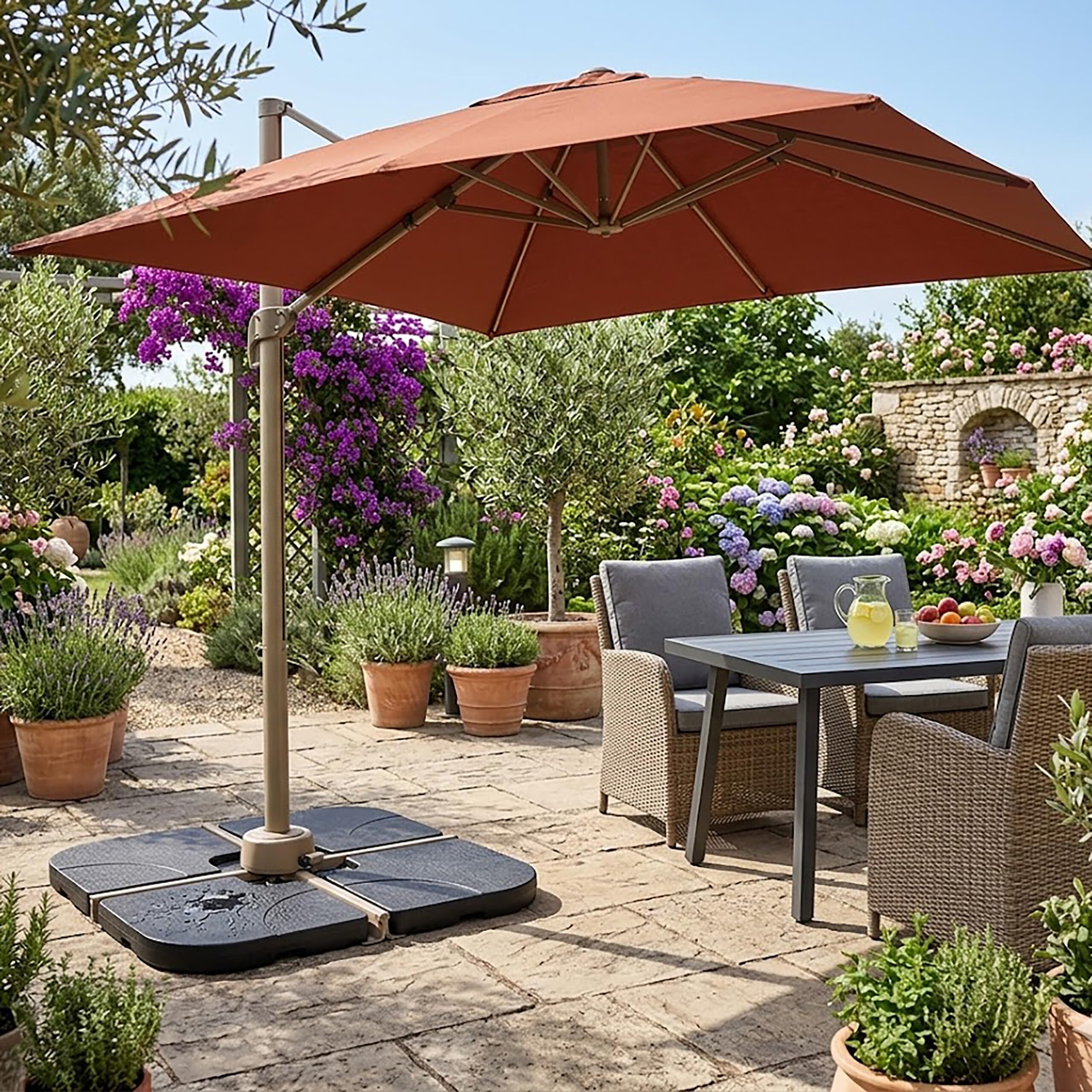 Relaxdays : Poids pour Parasol avec Croisillon au Sol, en Lot de 4, Noir