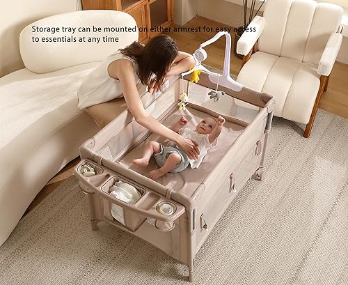 Miniatura 2 de Pack and Play, corralito 5 en 1 para bebés – cuna portátil, moisés, cuna lateral, cambiador y corralito | Malla transpirable | Seguro y plegable