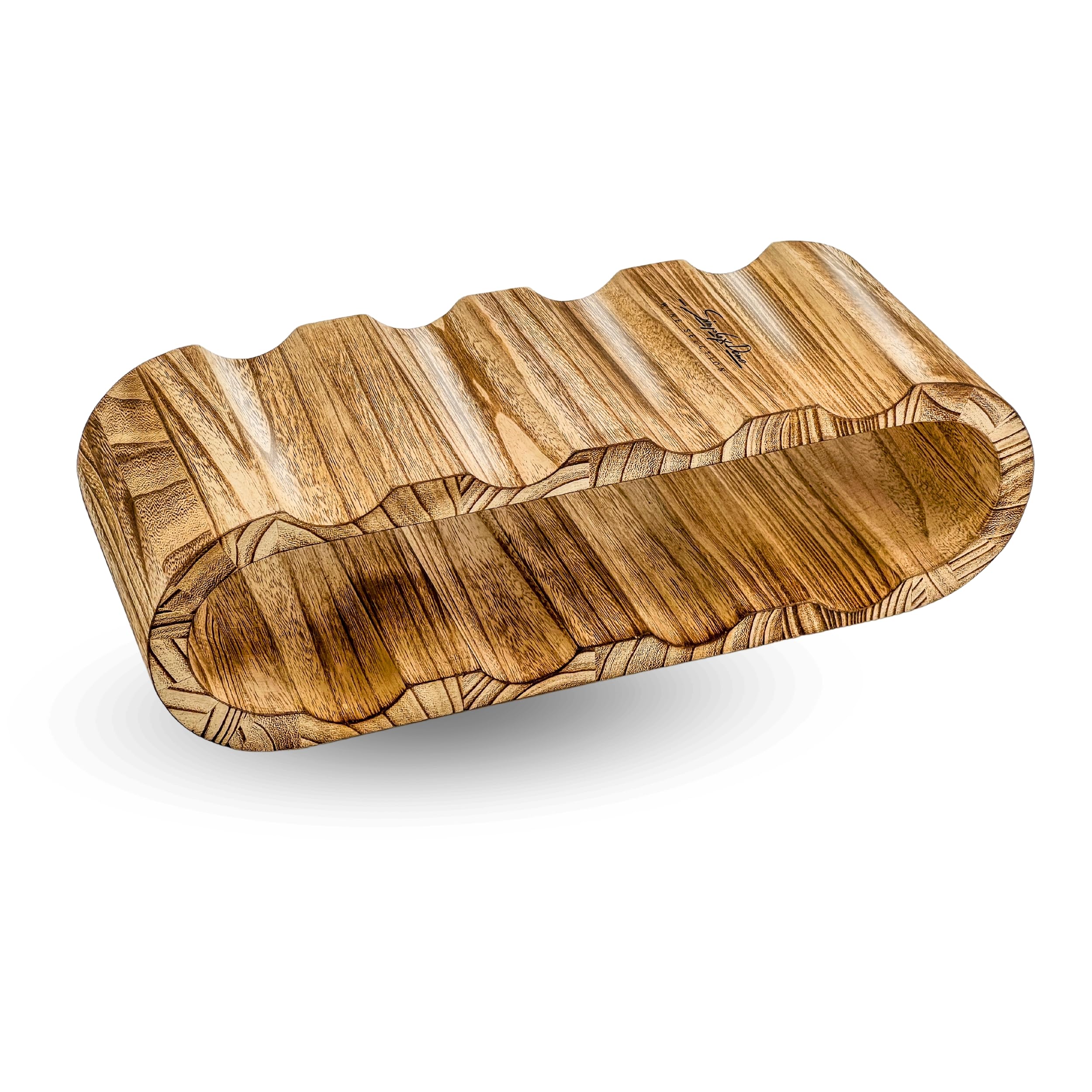 Casier à vin en Bois Rustique - Porte-Bouteilles pour 8 Bouteilles, 2 étages - Design Intemporel, Bois Doux huilé - Casier à Bouteilles étroit pour Cuisine, Salle à Manger, Salon