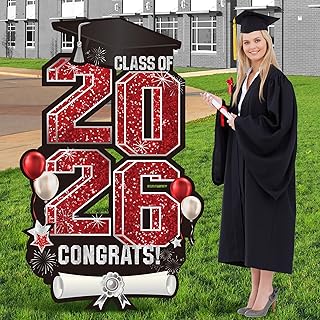 2026 Extra Large 47.2 Inch Graduation Yard Sign Congrats Grad Lawn Decor Class of