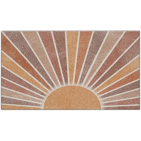 Retro Bohemian Sun Doormat - Welcoming Bohemian Vibes for Your Abode