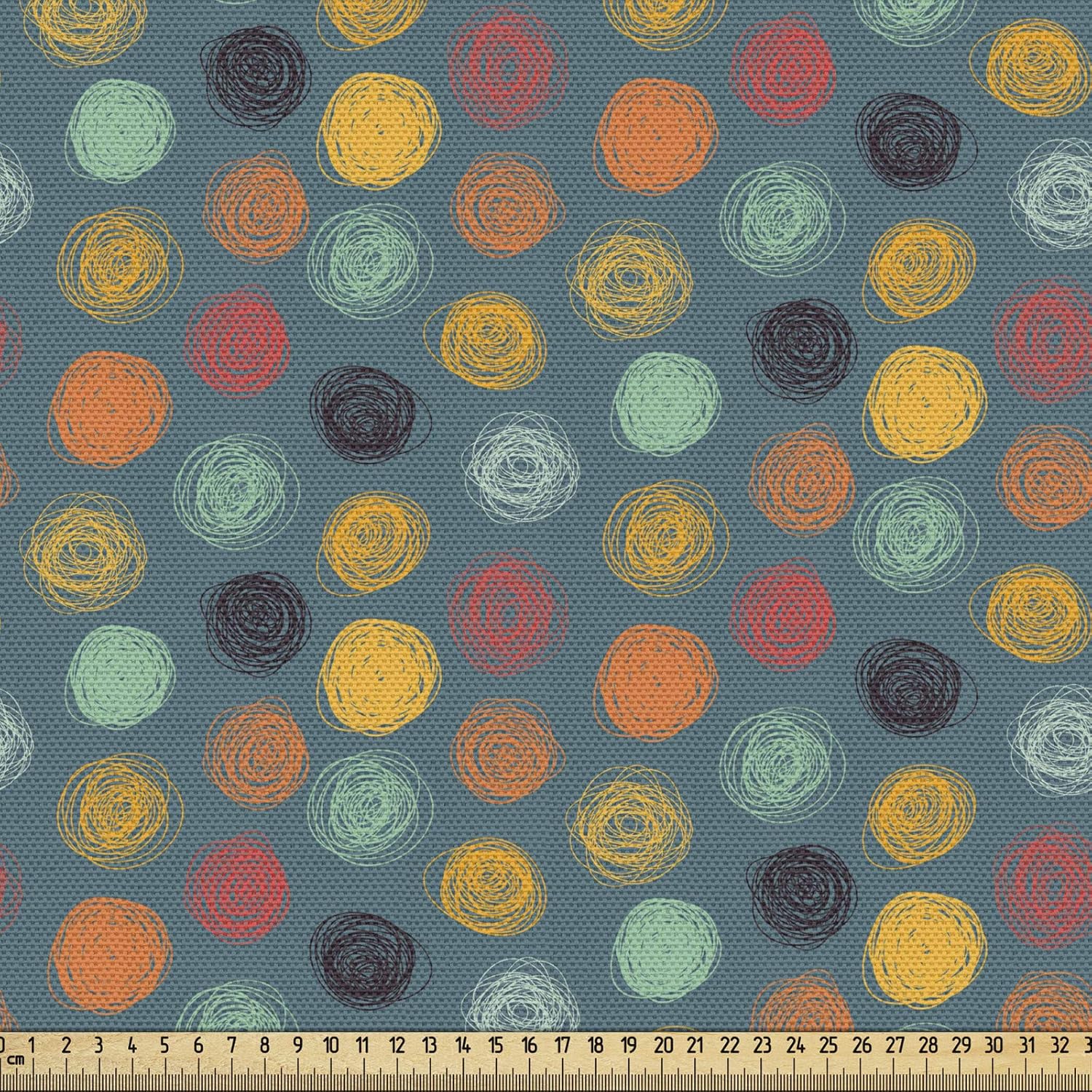 ABAKUHAUS Mandala Stoff Meterware - Buntes Blumen Mosaik 3m X 148cm Für Nähen & Polstern