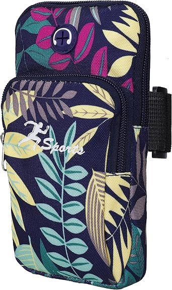 Sports Arm Bag Universal Running Armband Bounce Free Gym Armbands Phone Holder Pouch Case with Earphone Hole for iPhone XS/X8, Samsung Galaxy S9/S8/S7, Huawei and LG Blue