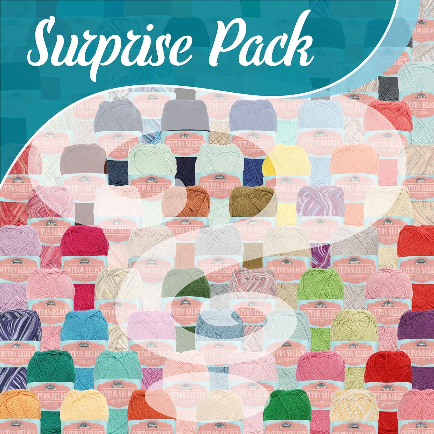 JubileeYarn Cotton Select Yarn - 50g/Skein Sport Weight - Variety Pack - 8 Skeins