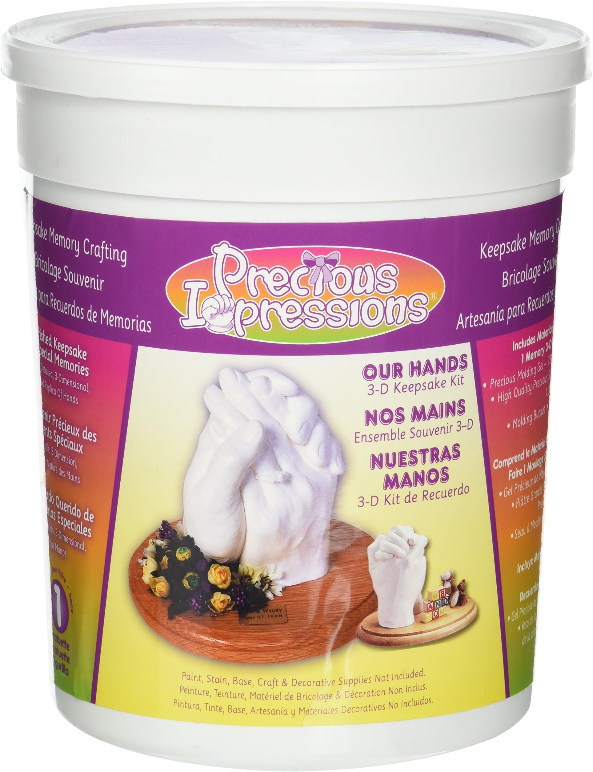 Darice Precious Impressions Memory Hands Keepsake Kit – Commemorate Milestone Moments, 3-D Hand Plaster Mold and Keepsake Kit Includes Gel, Plaster, Bucket and Instructions – Makes a Great Kids Project