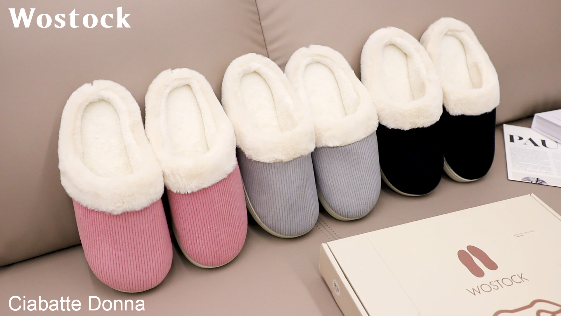 PIZZ ANNU Pantofole Donna Invernali: Calde, Pelose E Con Memory Foam (Crema, EU 38/39)