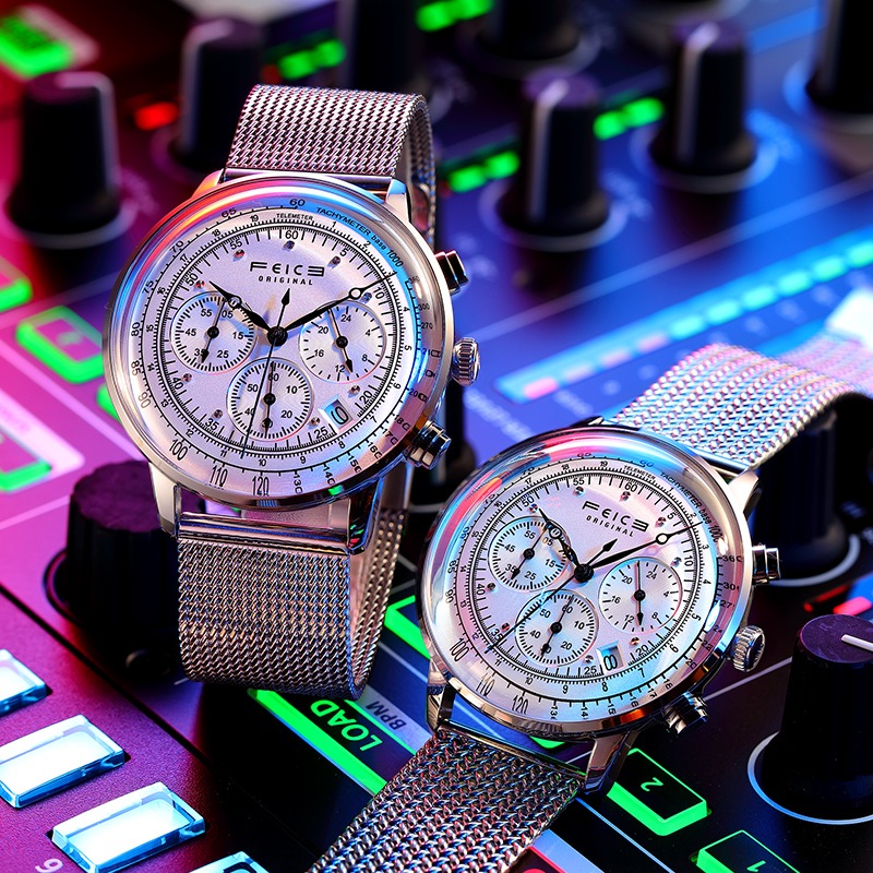 【稼働品】FREY WILLE wristwatch フレイヴィレ腕時計 Buy FEICE Men Analogue Silver Band FS303 Wrist Watch with Japanese