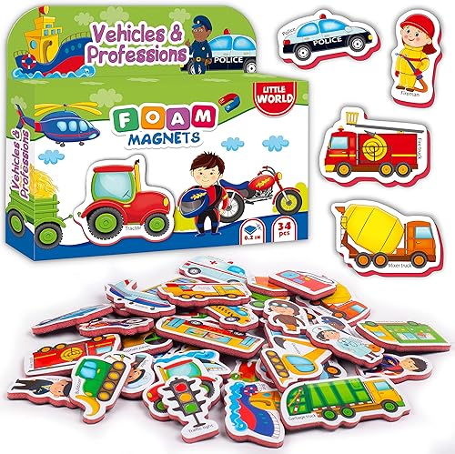 Little World 34 imanes de espuma para nevera para niños pequeños de 1 a 3 años Imanes para refrigerador de 2 a 4 años Imanes para bebé para
