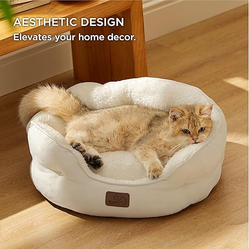 Miniatura 54 de Bedsure Camas lavables para perros, camas redondas con parte inferior antideslizante para gatos de interior, cachorros y gatitos, 20 pulgadas, gris