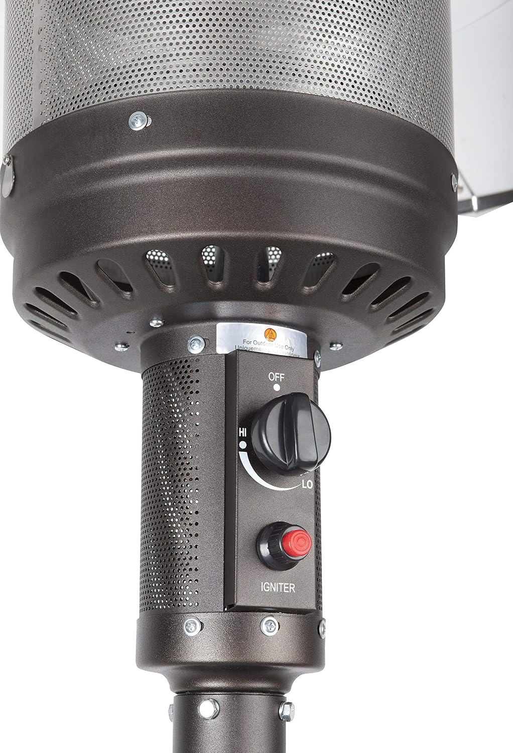Fire Sense Commercial Patio Heater-p 18" L x 33" W x 89" H Mocha and Stainless Steel — vue 6
