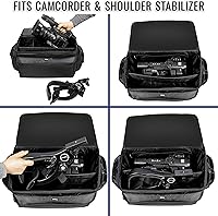 Vista 3 de Ultimaxx Bolsa de artilugios profesionales extra grande, resistente al agua, compatible con videocámaras y accesorios para videocámaras Sony