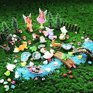 114 Pcs Fairy Garden Accessories Outdoor Kit Mini Resin Decor Mushroom C...
