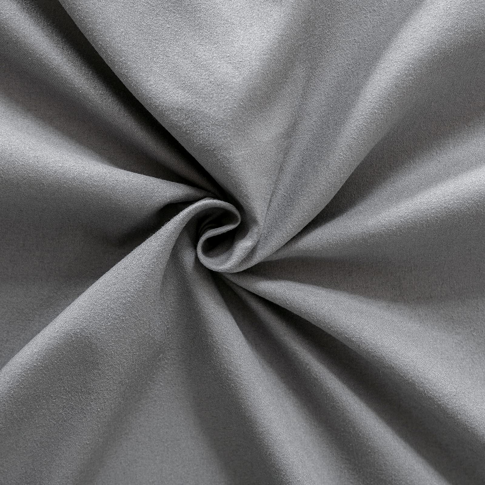 Kono Bedding Fitted Sheet - Brushed Microfibre Fitted Sheet - 30 cm Deep Pocket (Grey, 180 x 200 cm) - Image 3