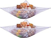 Vista 7 de Hamaca de malla gigante para organizar animales de peluche o juguetes infantiles. , Blanco