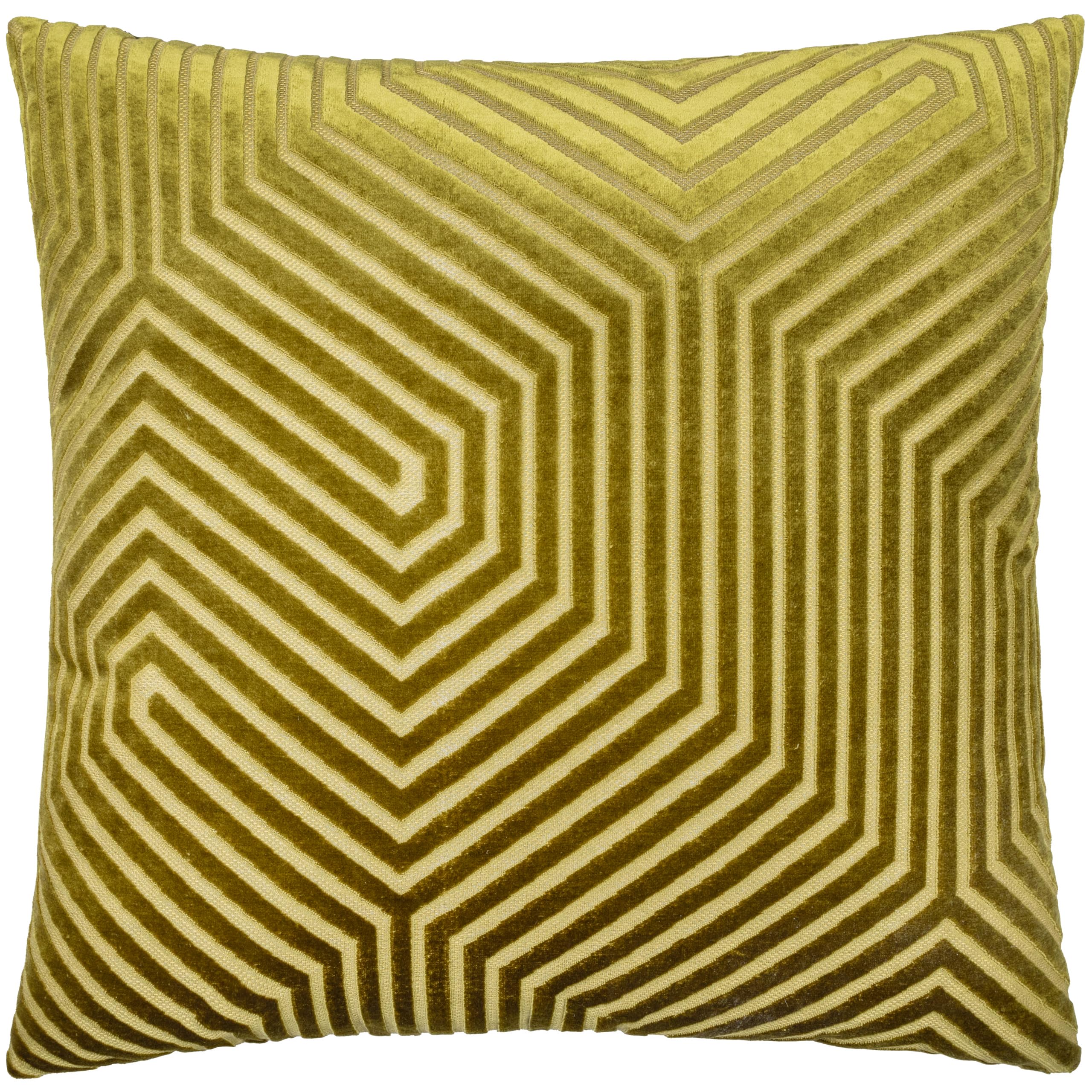 Paoletti Evoke Cut Velvet Fibre Filled Cushion Green 55X55cm