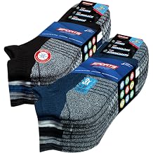 SOXCO Mens Ankle Socks 10-Pack Low Sports Cushioned Socks Men Women, Pack of 10 Pairs
