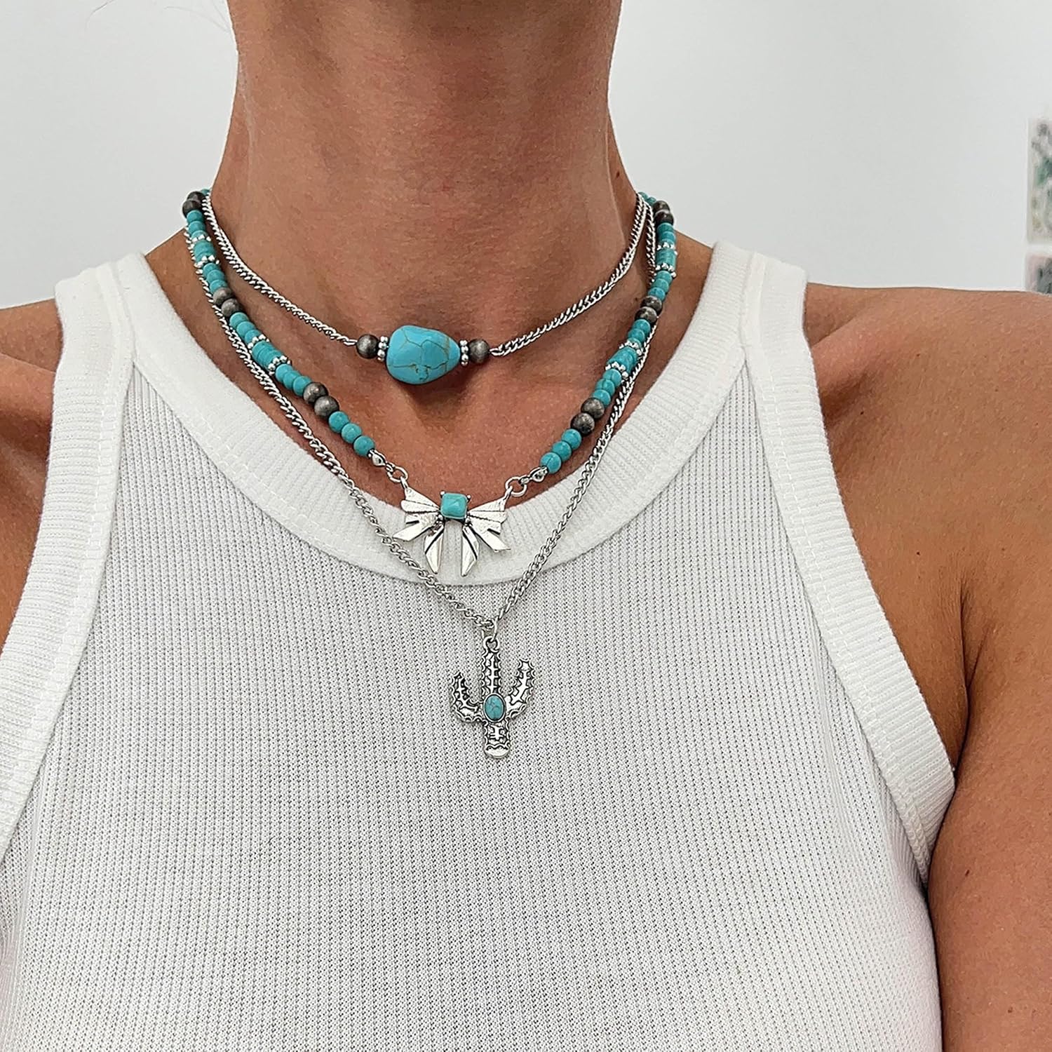 Roe Dolph Western Jewelry for Women Turquoise Jewelry Statement Western Necklace Earrings Set Boho Long Necklace Cowgirl Outfits Country Concert Outfits - Image 2