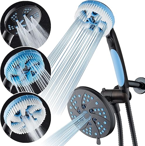 Miniatura 11 de Aquassage 5 en 1 de AquaCare - Cabezal de ducha de alta presión de 76 modos, combinado, ducha de mano, cepillo corporal y cepillo de pelo en uno.