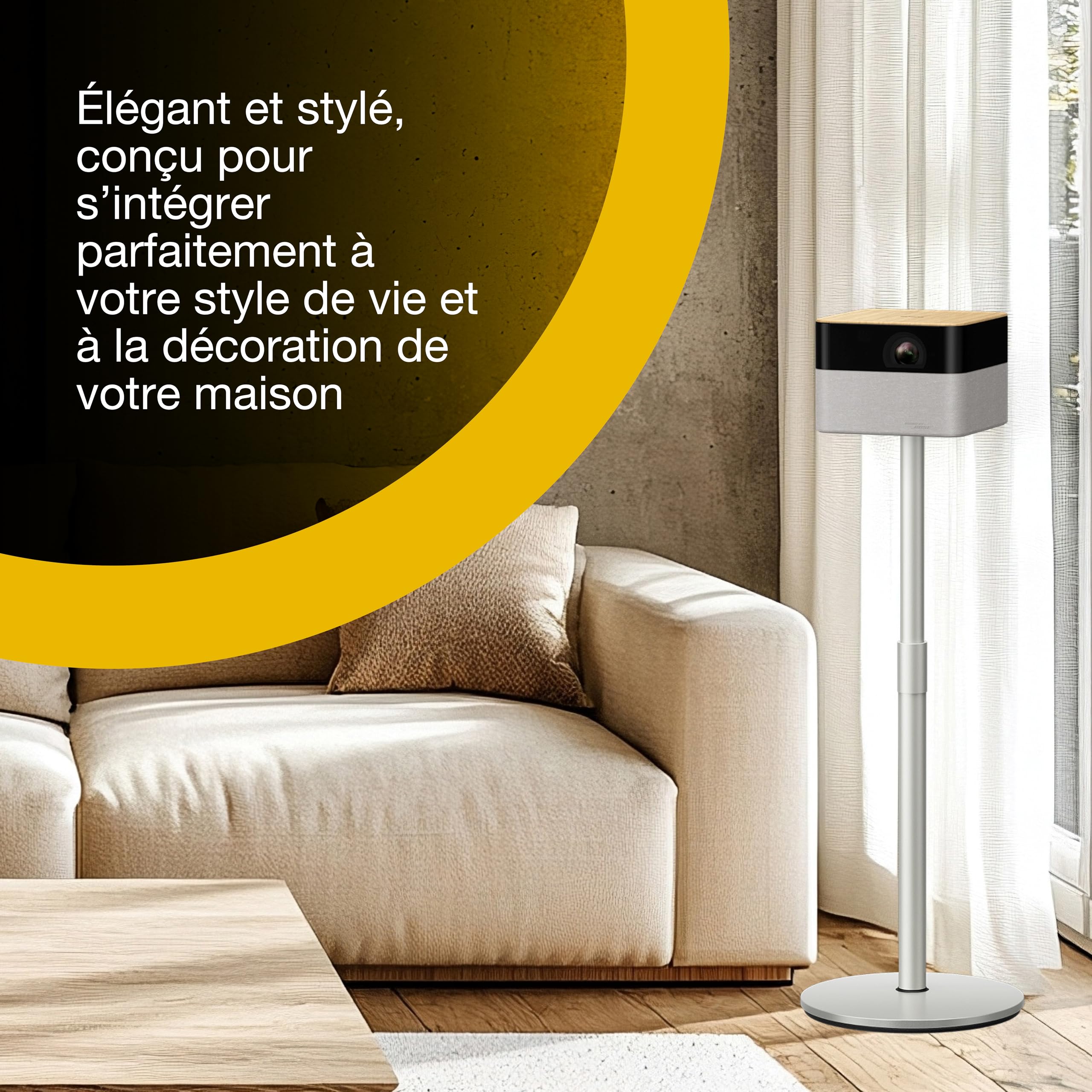 Epson Lifestudio Flex Plus EF-72 | Projecteur TV Intelligente Portable, 4K Pro-UHD | 1 000 lumens | 3LCD x RGB-LED | Sound by Bose | Google TV | Config. aisée | Écran 150 po | Garantie 5 Ans | Chêne