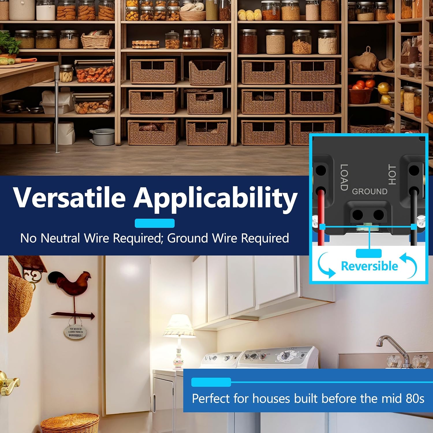 LIDER Motion Sensor Switch with Wall Plate, PIR Sensor Light Switch, Occupancy & Vacancy Modes, No Neutral Wire Required, 120V, 60Hz, 150W LED/CFL, Single Pole, LPS-1P-LAWP2P, Light Almond, 2 Pack